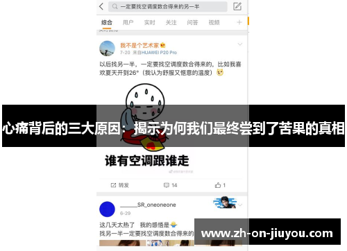 心痛背后的三大原因:揭示为何我们最终尝到了苦果的真相 心痛背后的三大原因:揭示为何我们最终尝到了苦果的真相